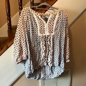 Crown & Ivy Boho Tunic Top size 3X Curvy